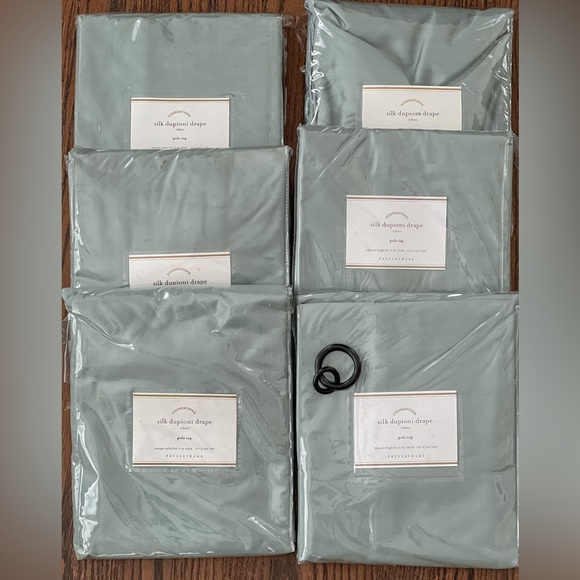 4 of 4 - Pottery Barn Silk Dupioni Drape panels in color Blue Dawn. 50”x… - Picture 3 of 4